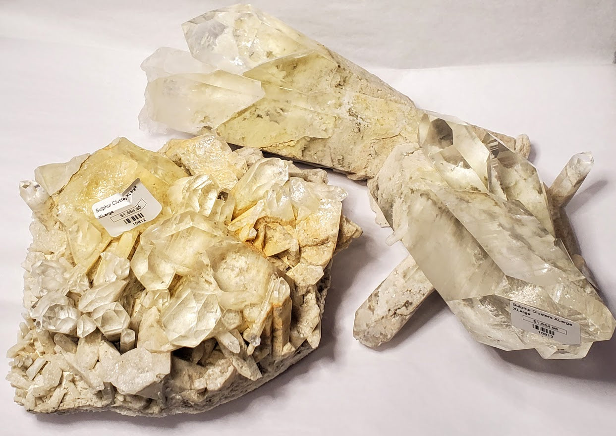 Sulphur Quartz Cluster Lg