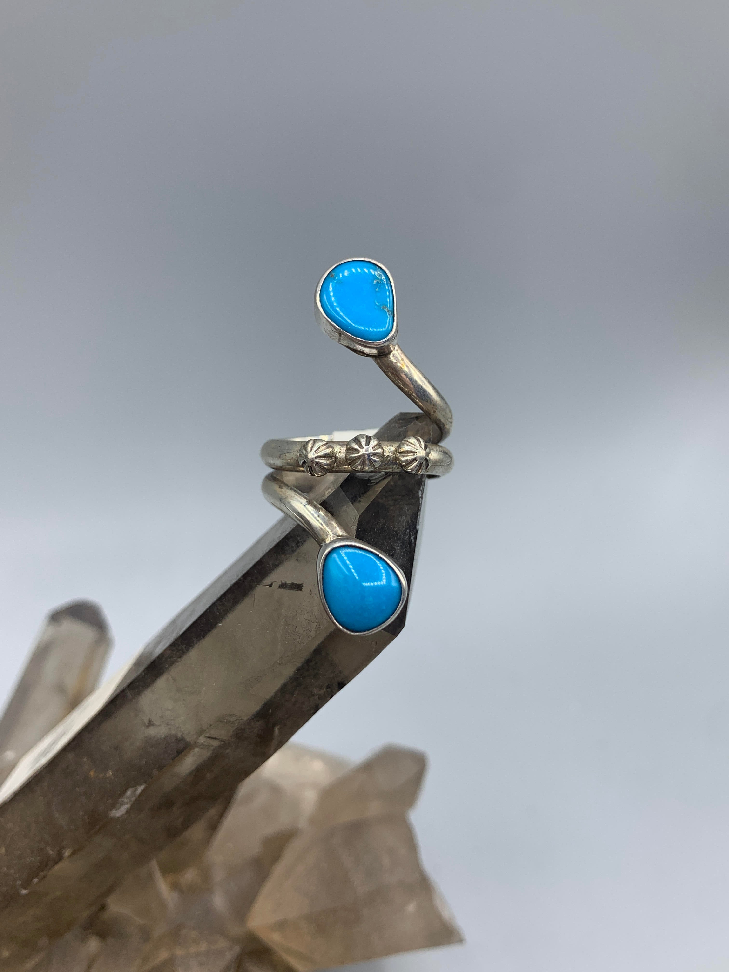 Sterling Silver Turquoise Wrap Ring - Size 8