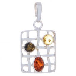 Sterling Silver Amber Zen Garden - Pendant
