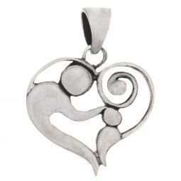 Sterling Silver Mother & Child Heart - Pendant