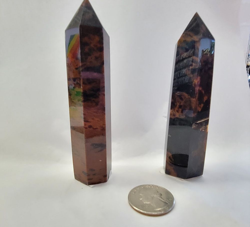 Mahogany Obsidian Obelisk - Medium