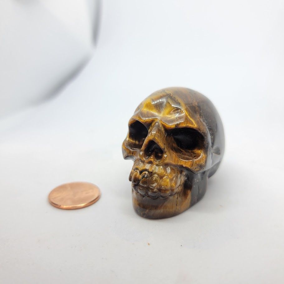 Tiger Eye Skull med