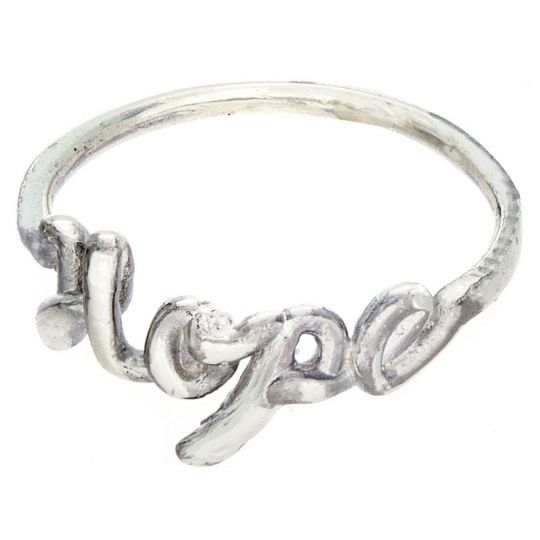Sterling Silver Hope Ring - Size 7