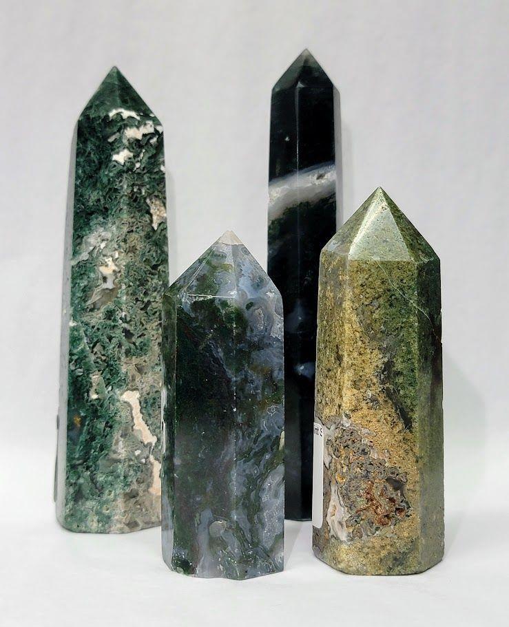 Green Moss Agate Obelisk - A Quality (30-49g)