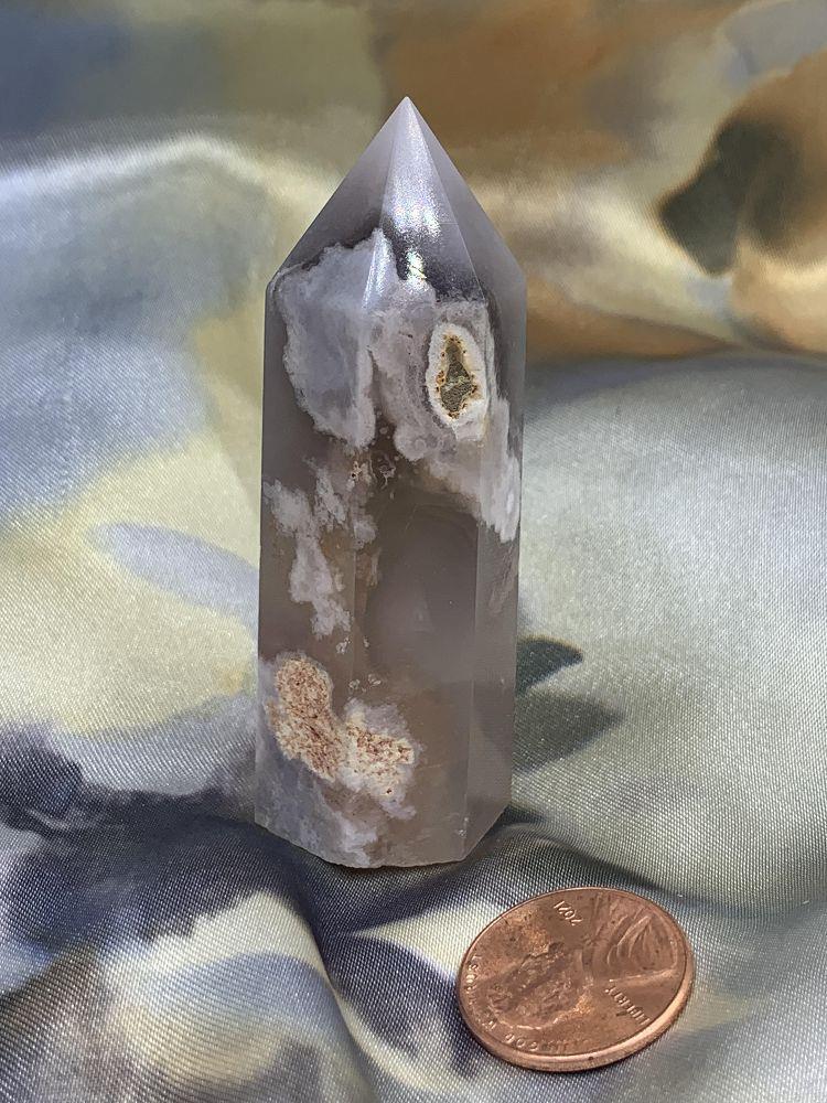 Flower Agate Obelisk - Large