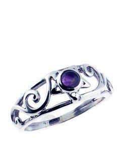Sterling Silver Pentacle Amethyst Ring