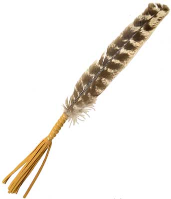 Leather Wrapped Smudge Feather