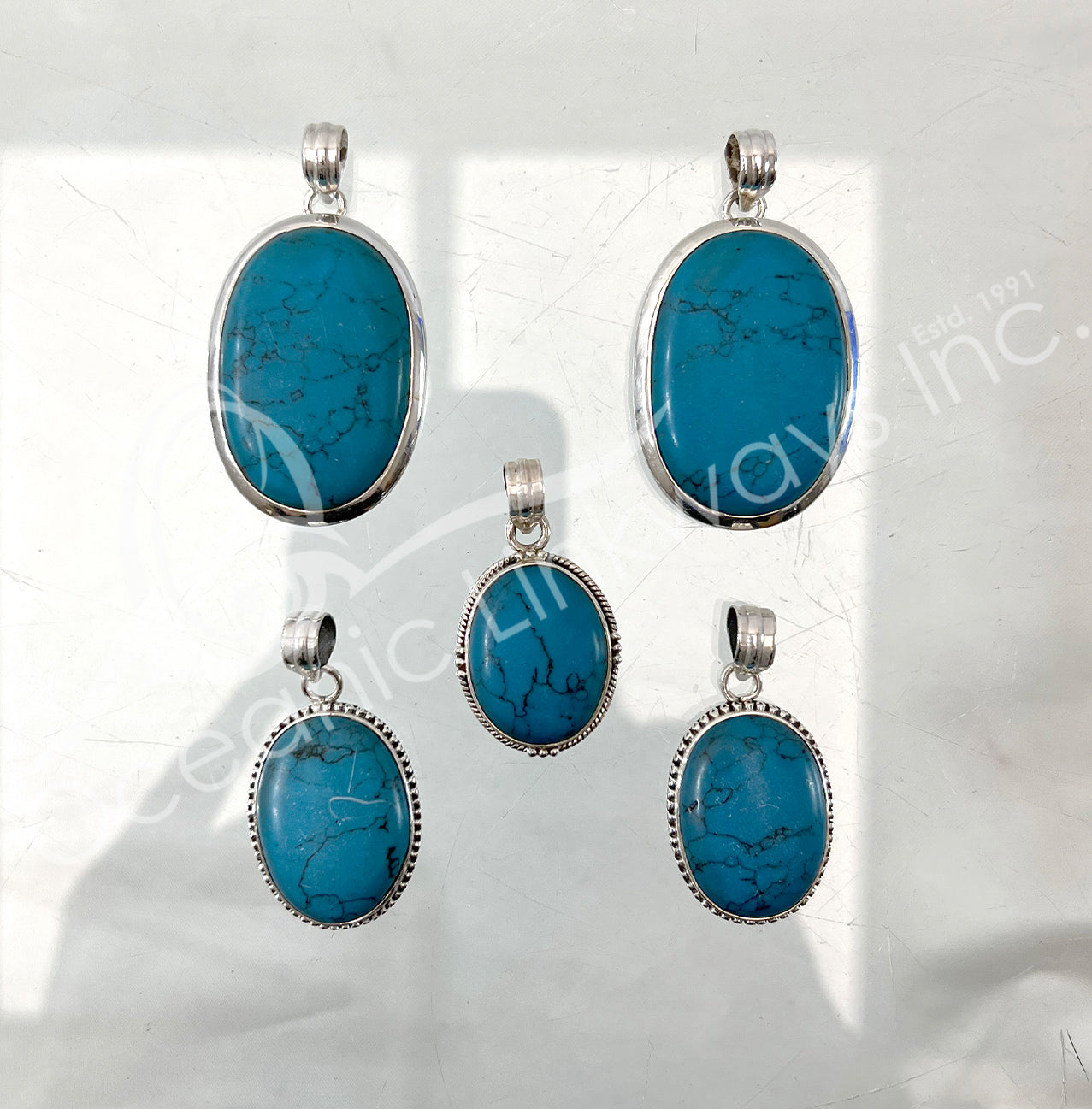 Sterling Silver Blue Howlite - Pendant