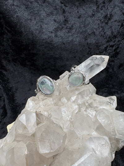 Stainless Steel Adjustable Gemstone Rings