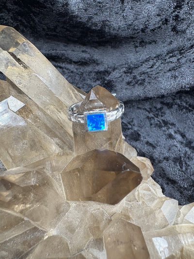 Sterling Silver Lab Opal Ring
