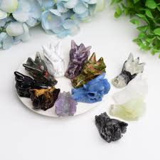 Dragon Head - Assorted Gemstone Carving (1.5")