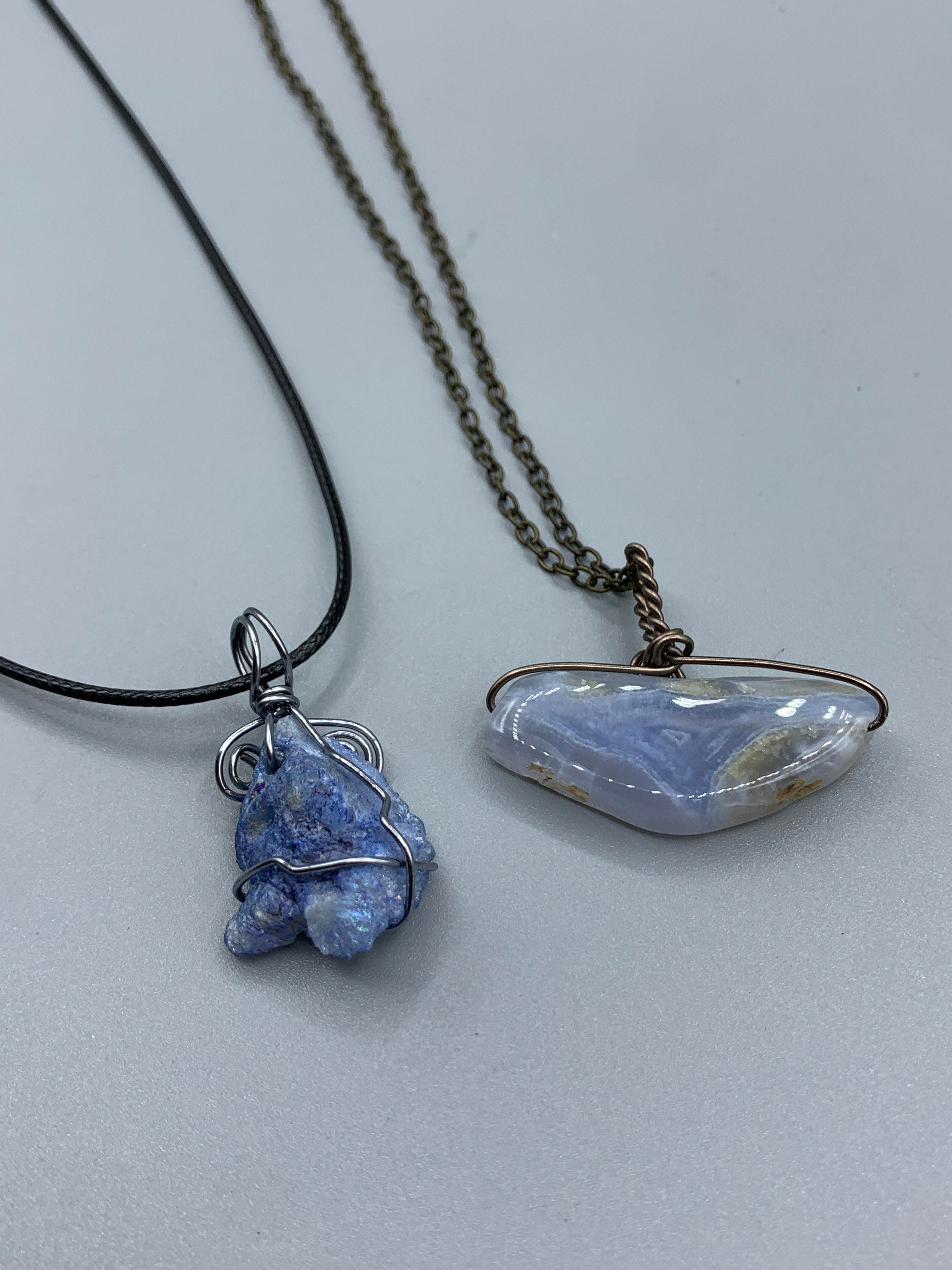 Ass't Wire Wrapped Gemstone Necklace