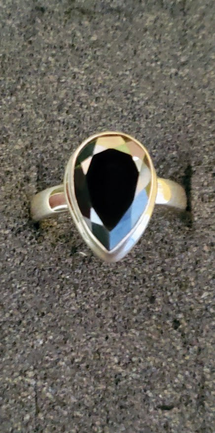 Fac. Hematite Sterling Ring 8