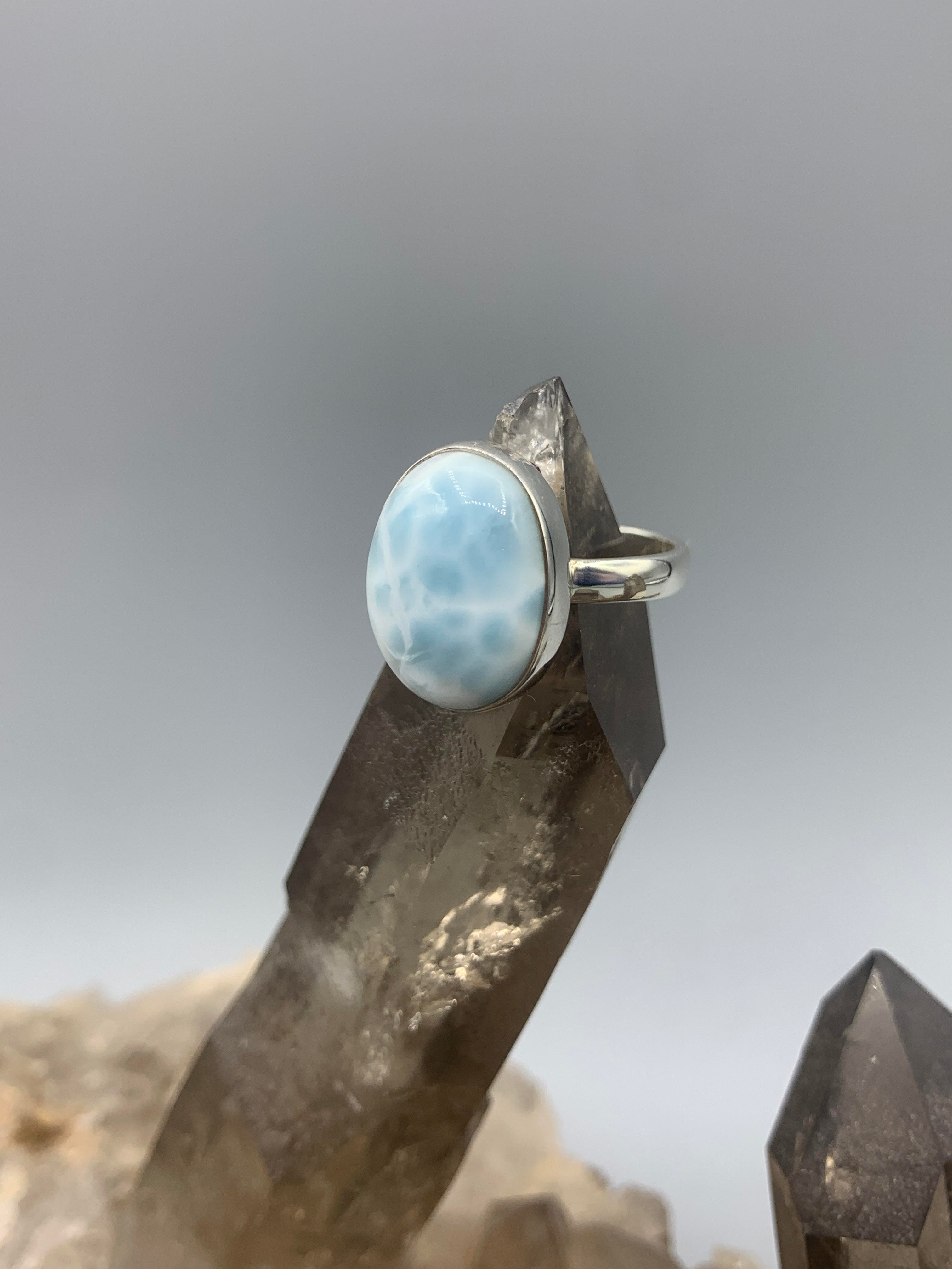 Sterling Silver Larimar Ring - Size 7