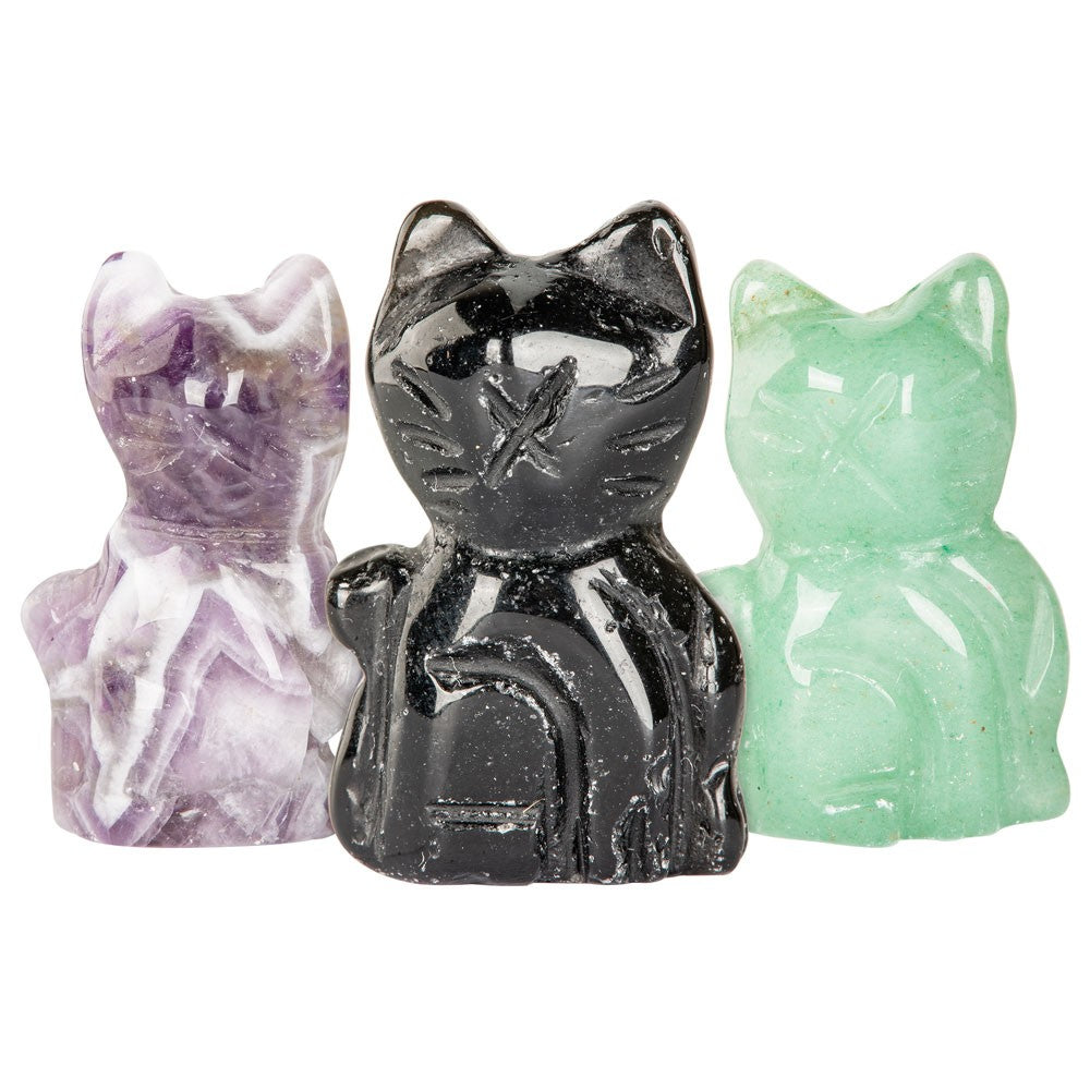 Gemstone Cat - Carving Assorted (1")