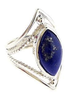 Marquise Lapis Sterling Silver Ring