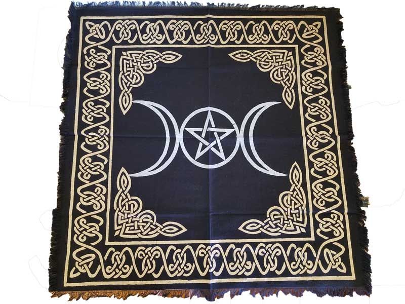 Triple Moon Pentagram - Altar Cloth