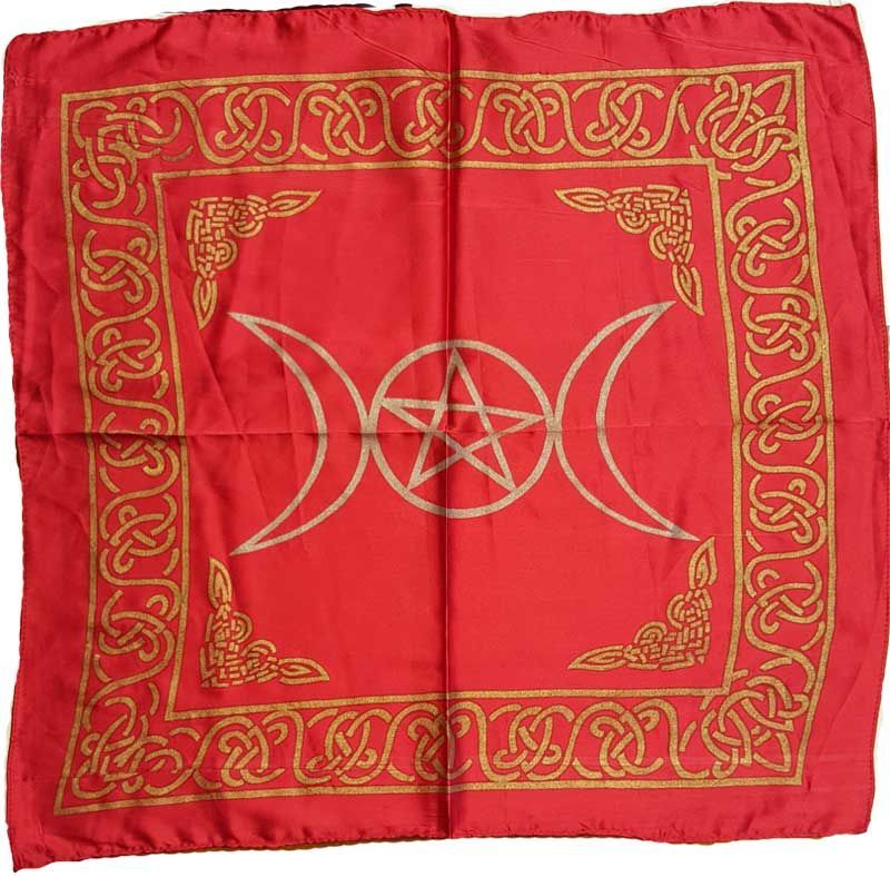 Triple Moon Cloth Red Rayon