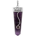 Assorted Gemstone Flat Point Silver Necklace