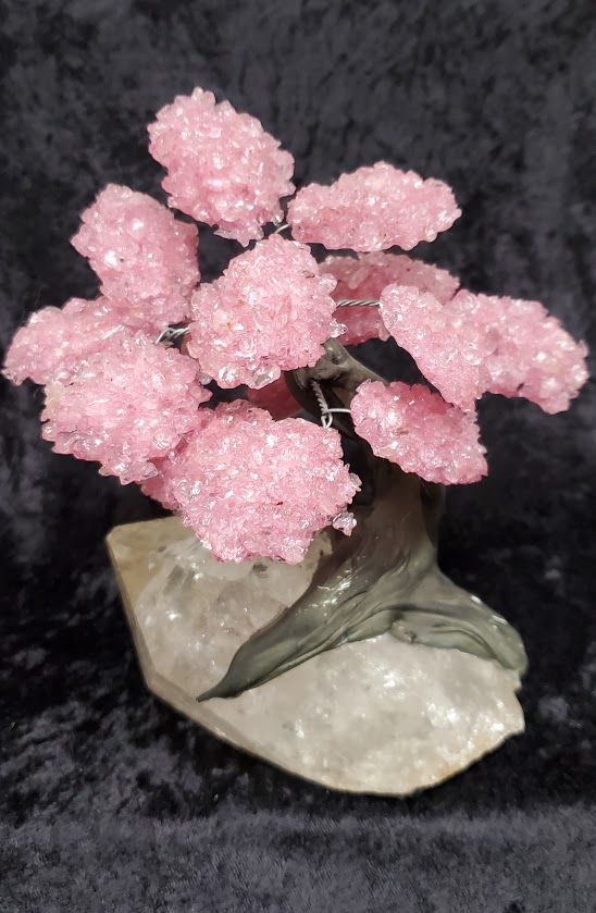 Rose Qtz Tree on Amethyst Pt