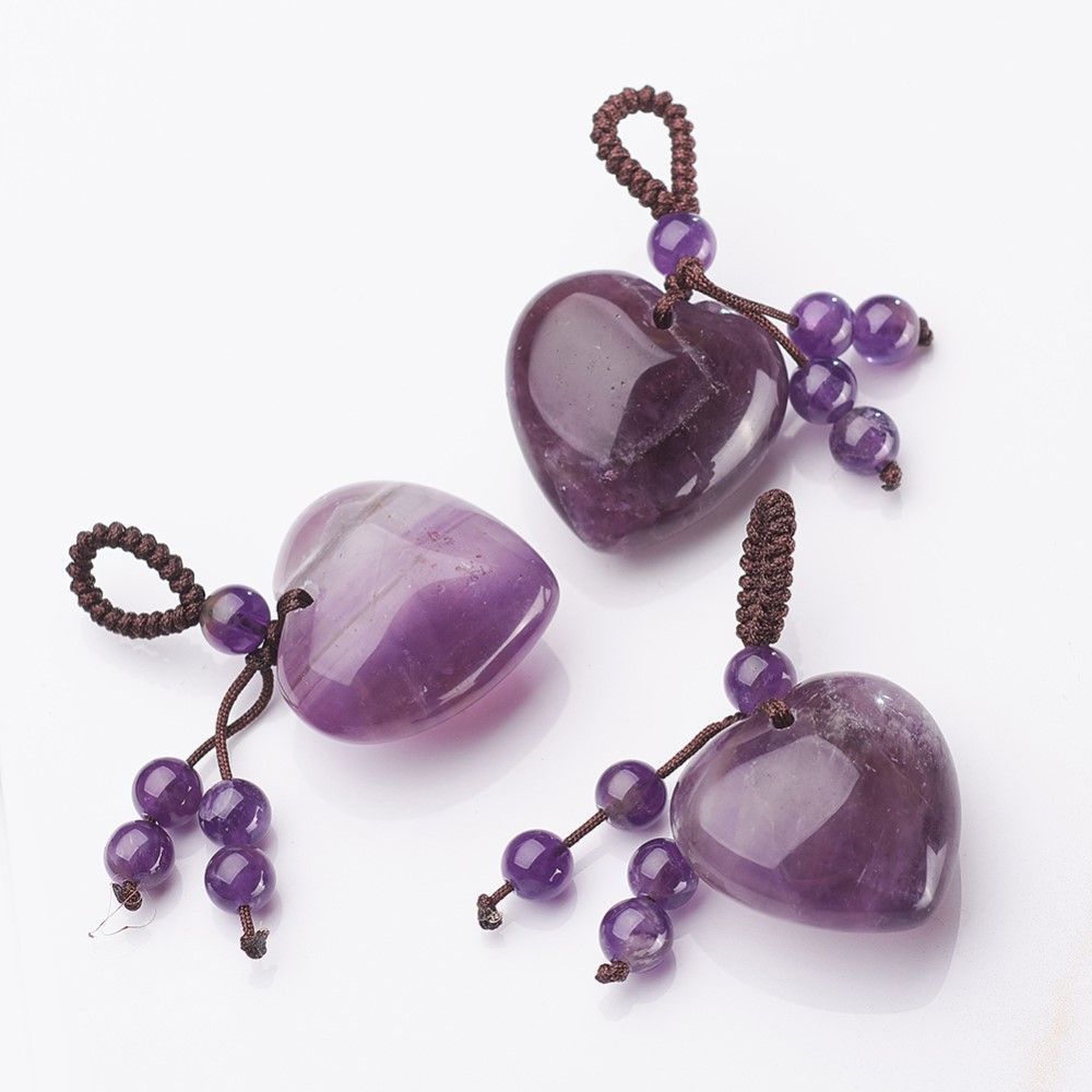 Amethyst Heart Hanging Pendant