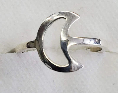 Crescent Moon Sterling Silver Ring