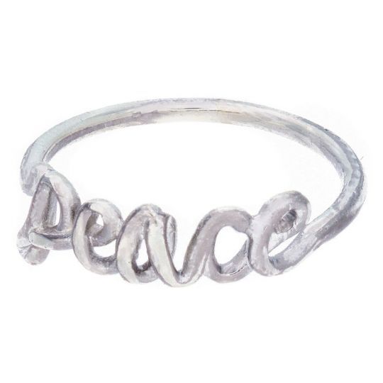Sterling Silver Peace Ring - Size 7