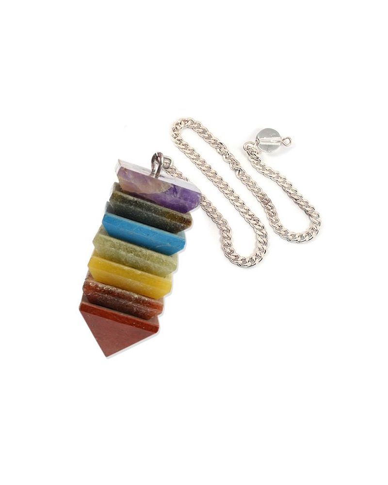 7 Chakra Pyramid w/ Button - Pendulum