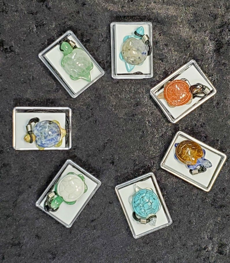 Gemstone Turtle Pendant