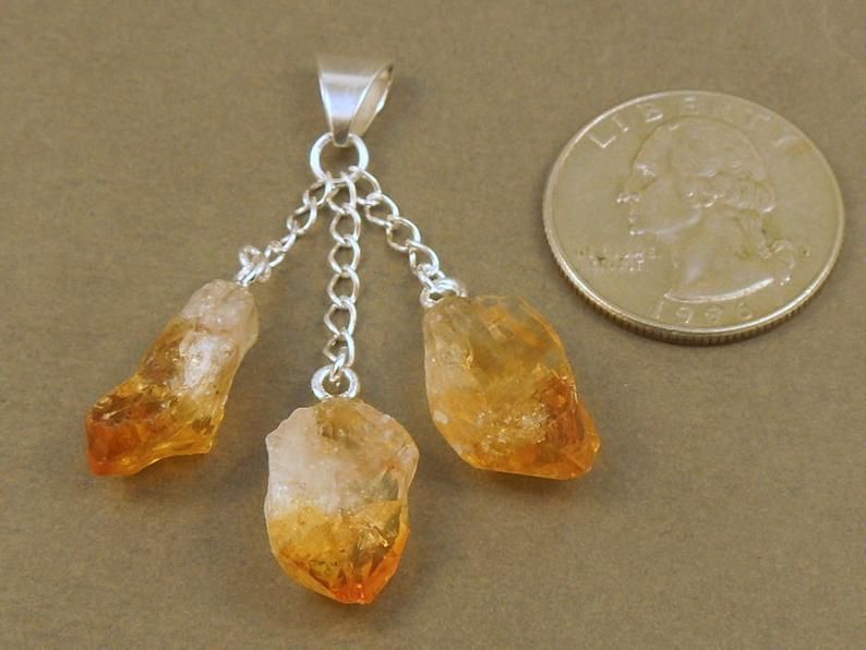 Citrine Triple Drop Necklace