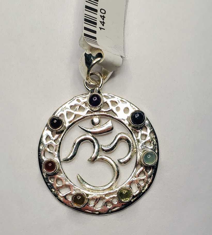 Sterling Silver Chakra Om Pendant