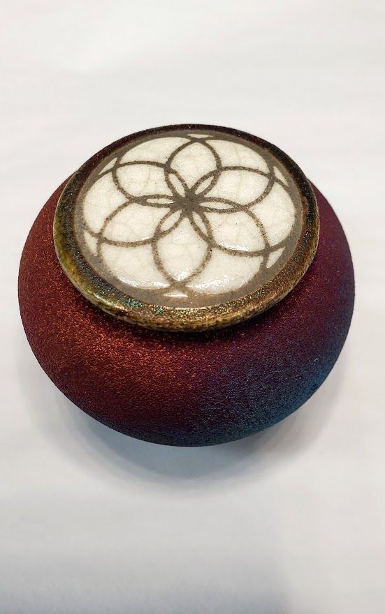 (1.5") Raku Jar - Flower of Life