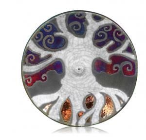 Raku Incense Burner - Tree of Life (4.5"D)