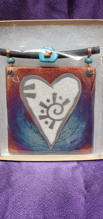 Raku Tile - Heart