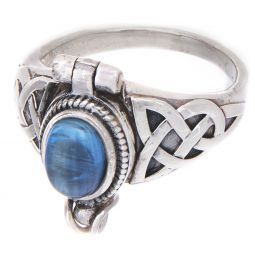 Sterling Silver Oval Box Ring Kyanite - Size 7
