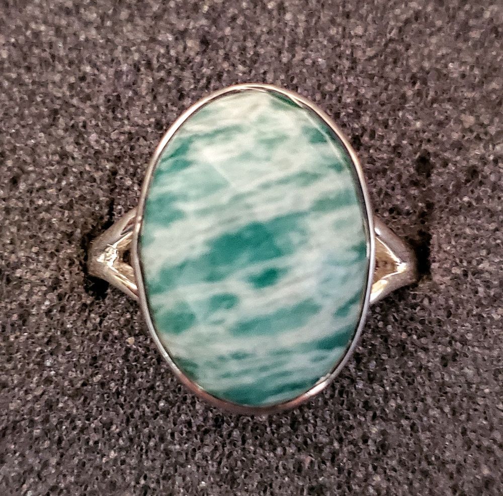 Silver Amazonite Ring 8