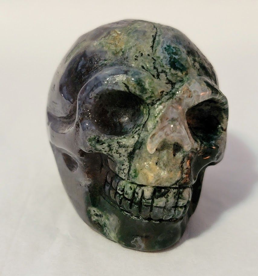 Moss Agate Skull (m)