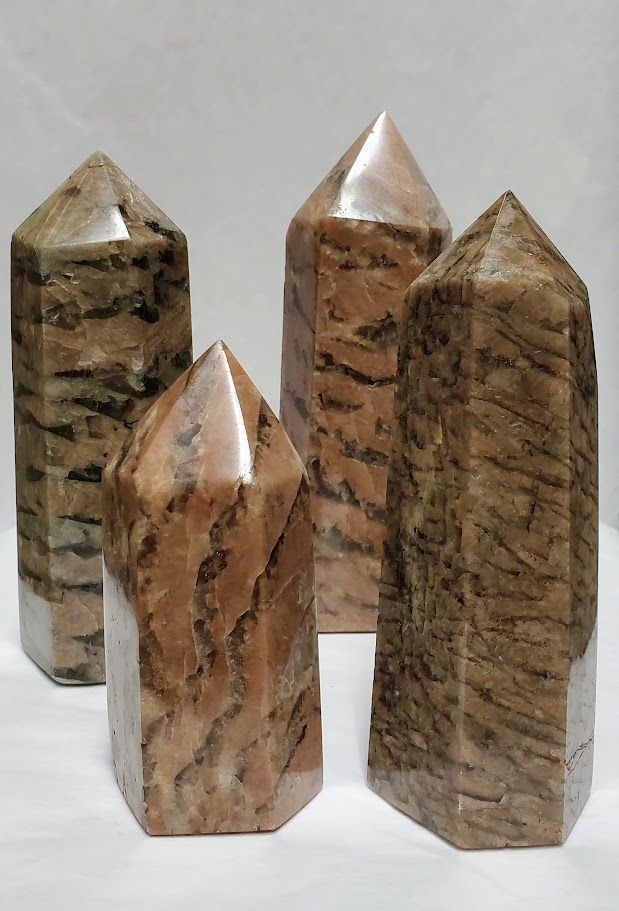 Peach & Green Moonstone Obelisk (298g)