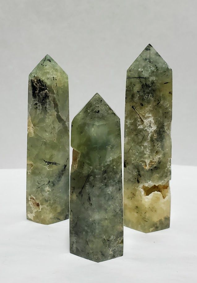 Prehnite with Epidote Obelisk (50-110g)