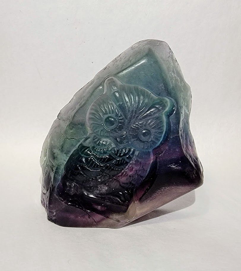 Fluorite Owl Carving M