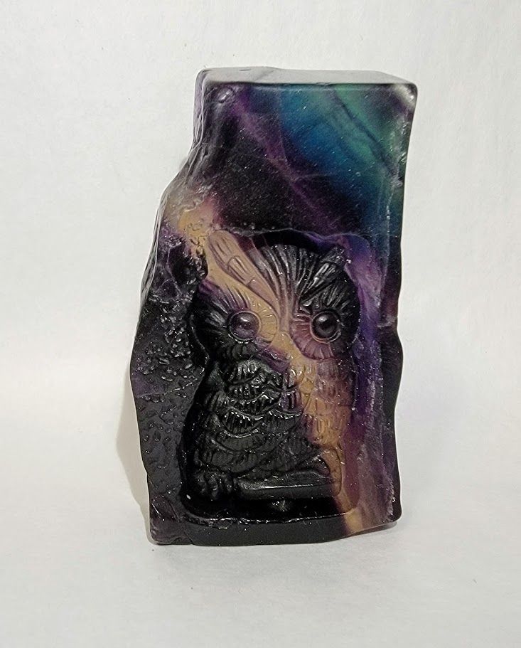 Fluorite Owl Carving L