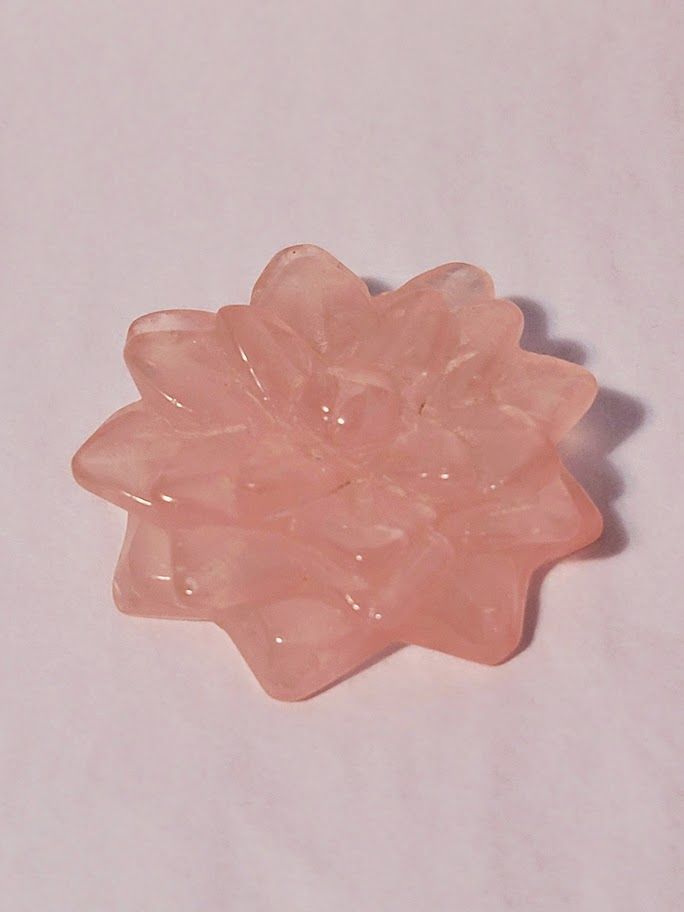 Rose Quartz Lotus Carving