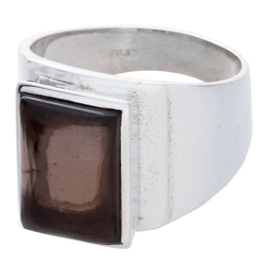 Sterling Silver Smoky Quartz Ring - Size 11
