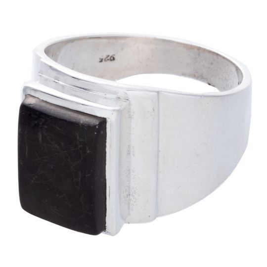 Sterling Silver Shungite Ring - Size 11
