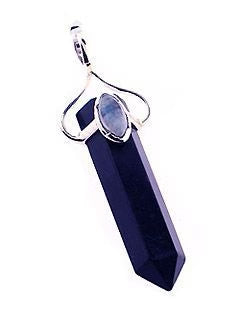 Black Tourmaline & Moonstone Pendant
