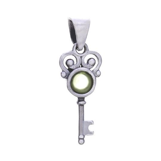 Sterling Silver Peridot Key - Pendant