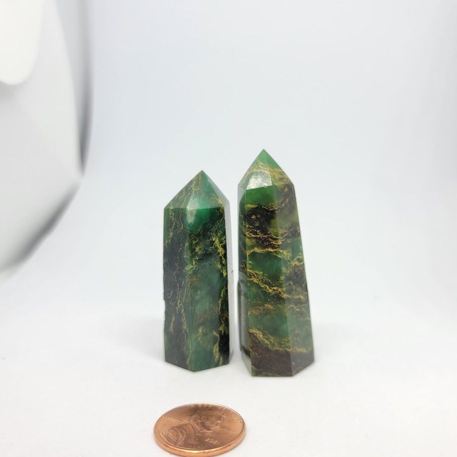 Green Jade Quartz Obelisk - Small