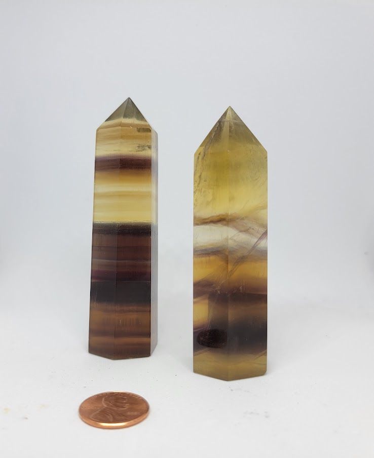 Yellow Rainbow Fluorite Obelisk