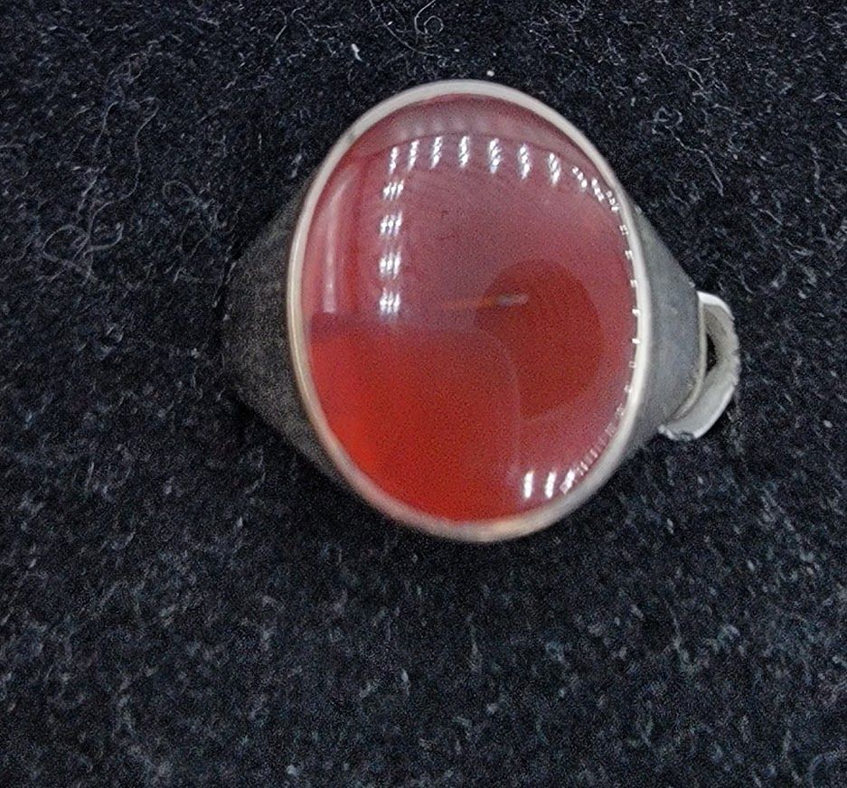 Sterling Silver Carnelian Ring - Size 9