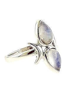 Triple Goddess Moonstone Sterling Silver Ring